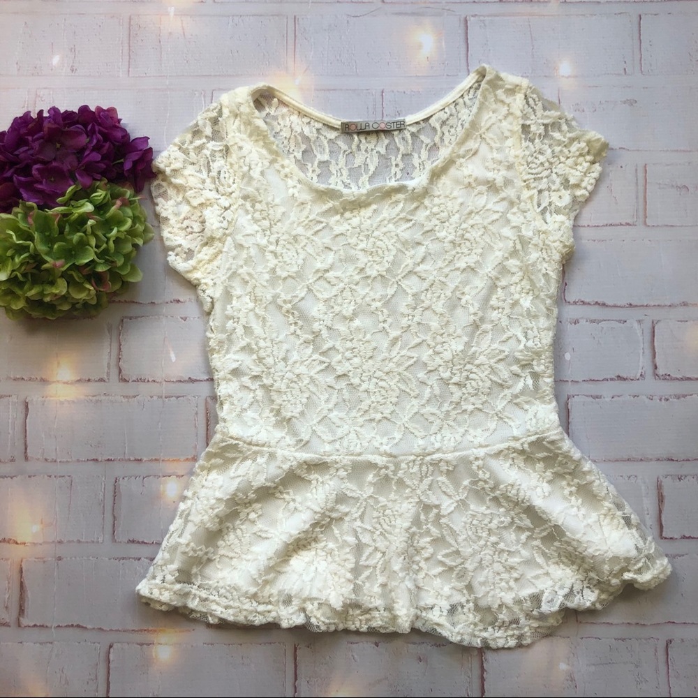 Rolla Coster Lace Peplum Top